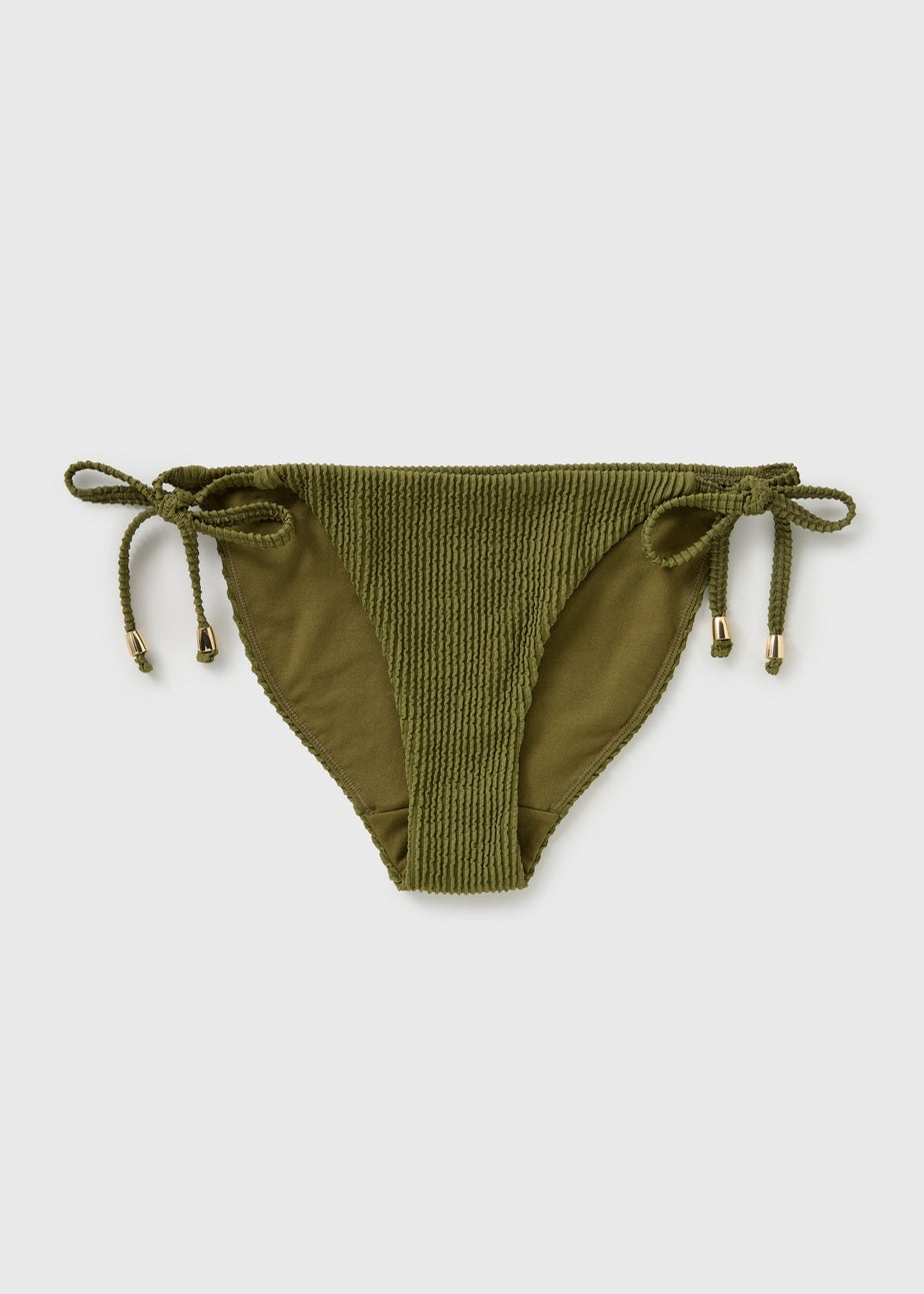 Olive Texture Bikini Bottoms