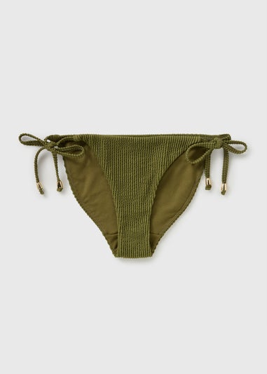 Olive Texture Bikini Bottoms