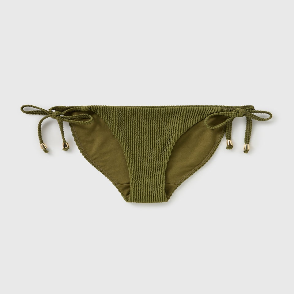 Olive Texture Bikini Bottoms