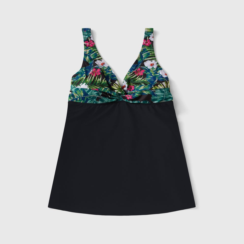 Green Tropical Print Swimdress