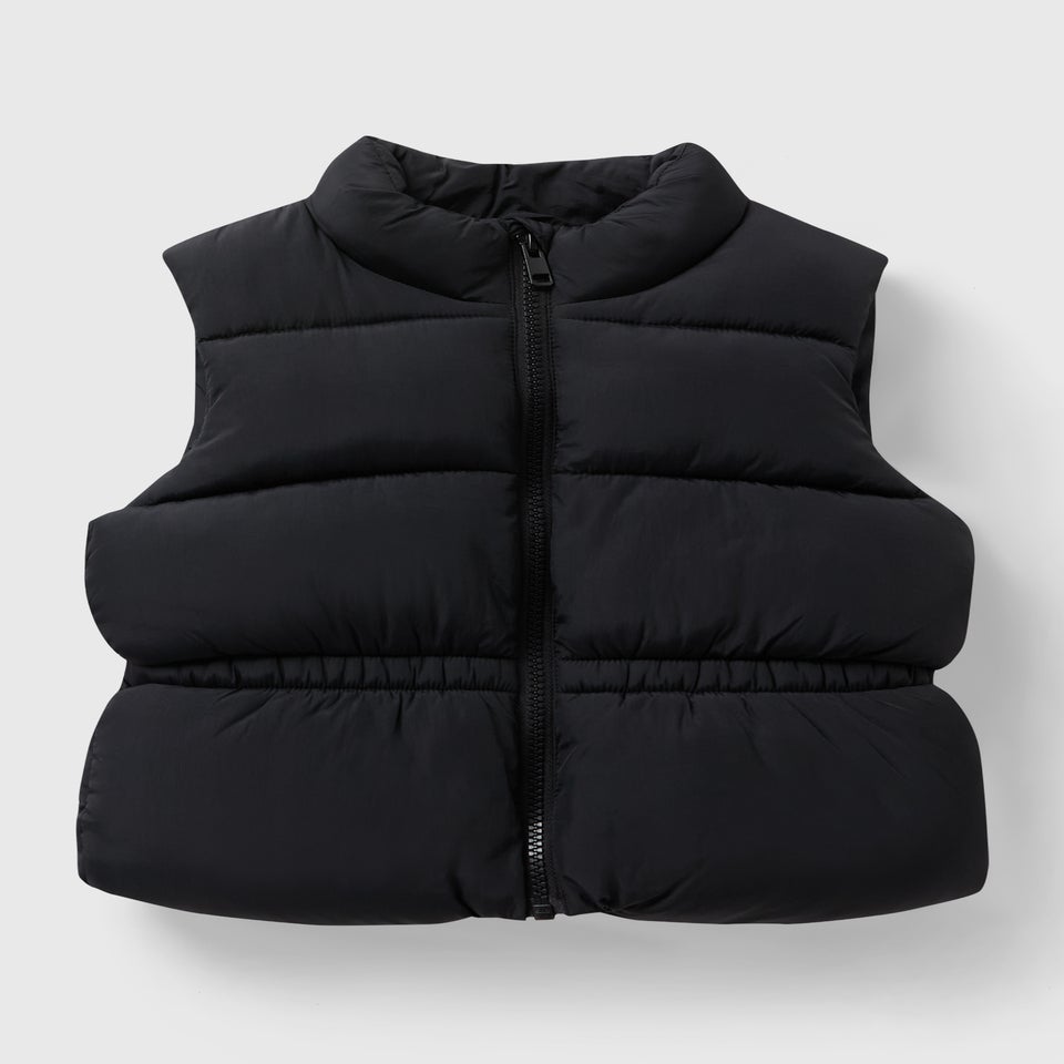 Girls Black Cropped Gilet (7-15yrs)
