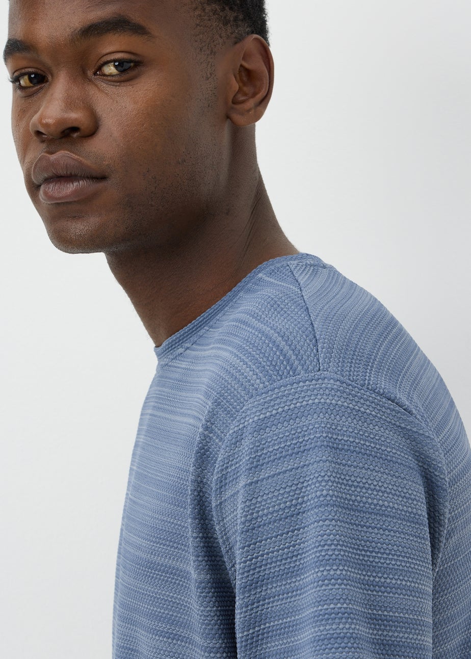 Blue Stripe Textured T-Shirt