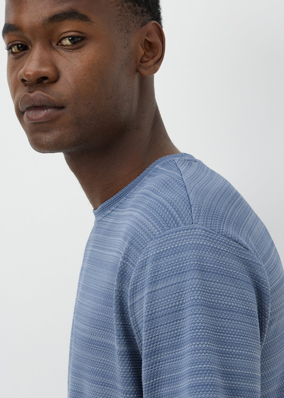 Blue Stripe Textured T-Shirt