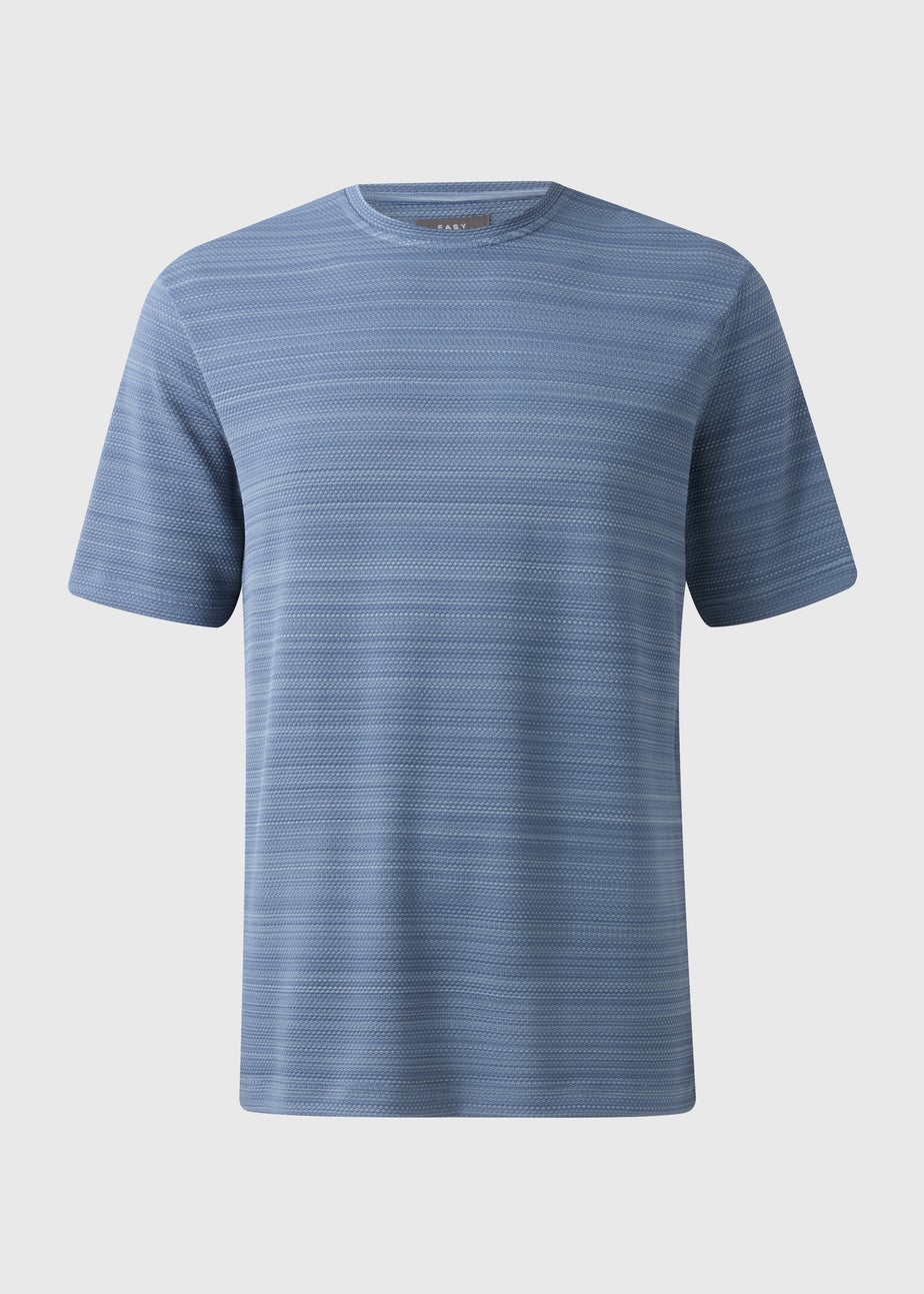 Blue Stripe Textured T-Shirt