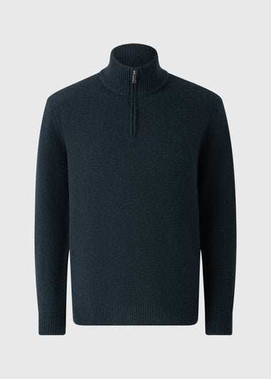 Navy Cosy Rib 1/4 Zip Jumper