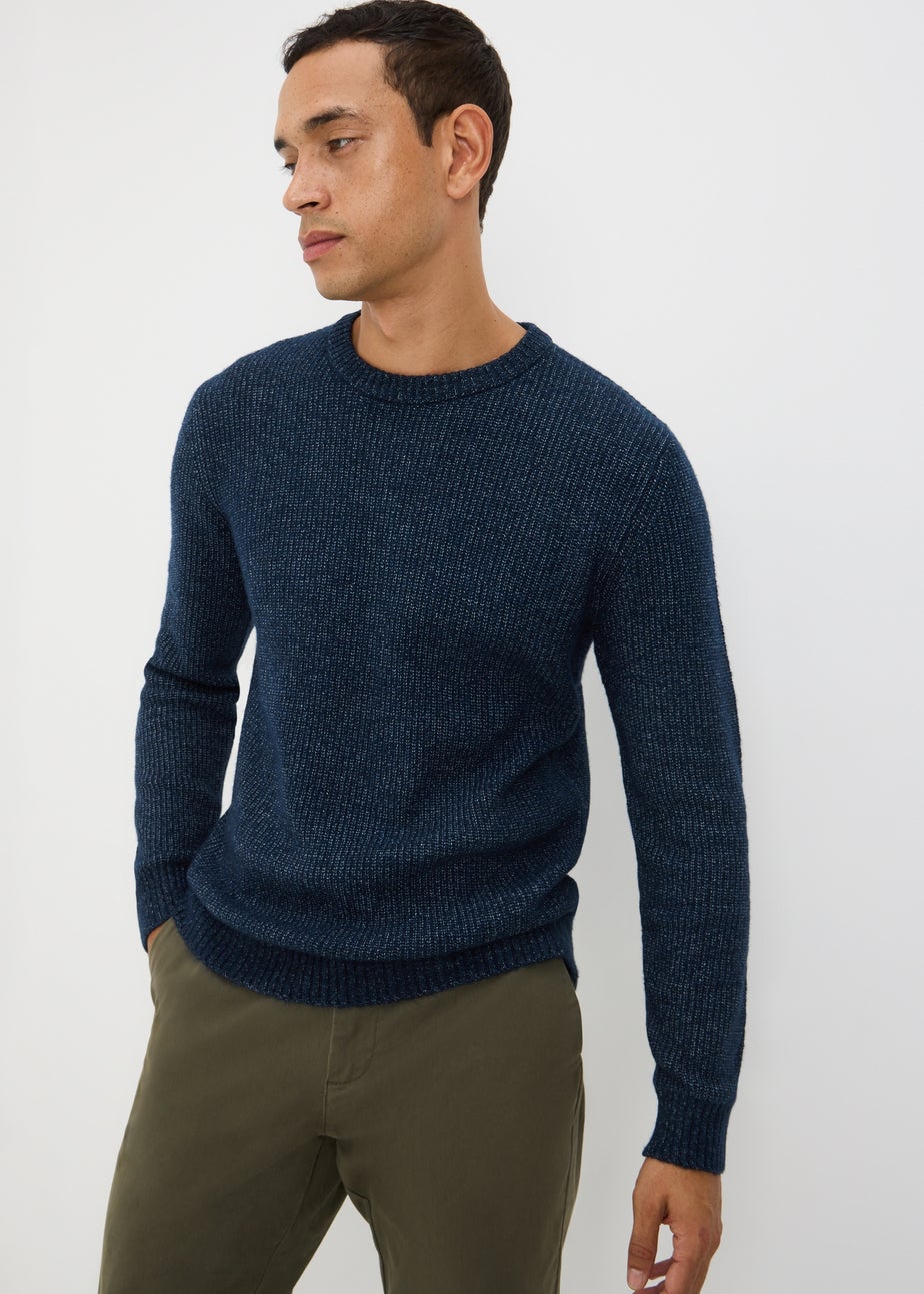 Navy Ribbed Crew Jumper