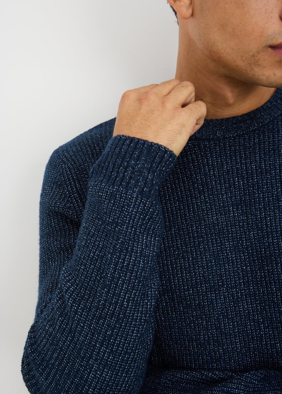 Navy Ribbed Crew Jumper