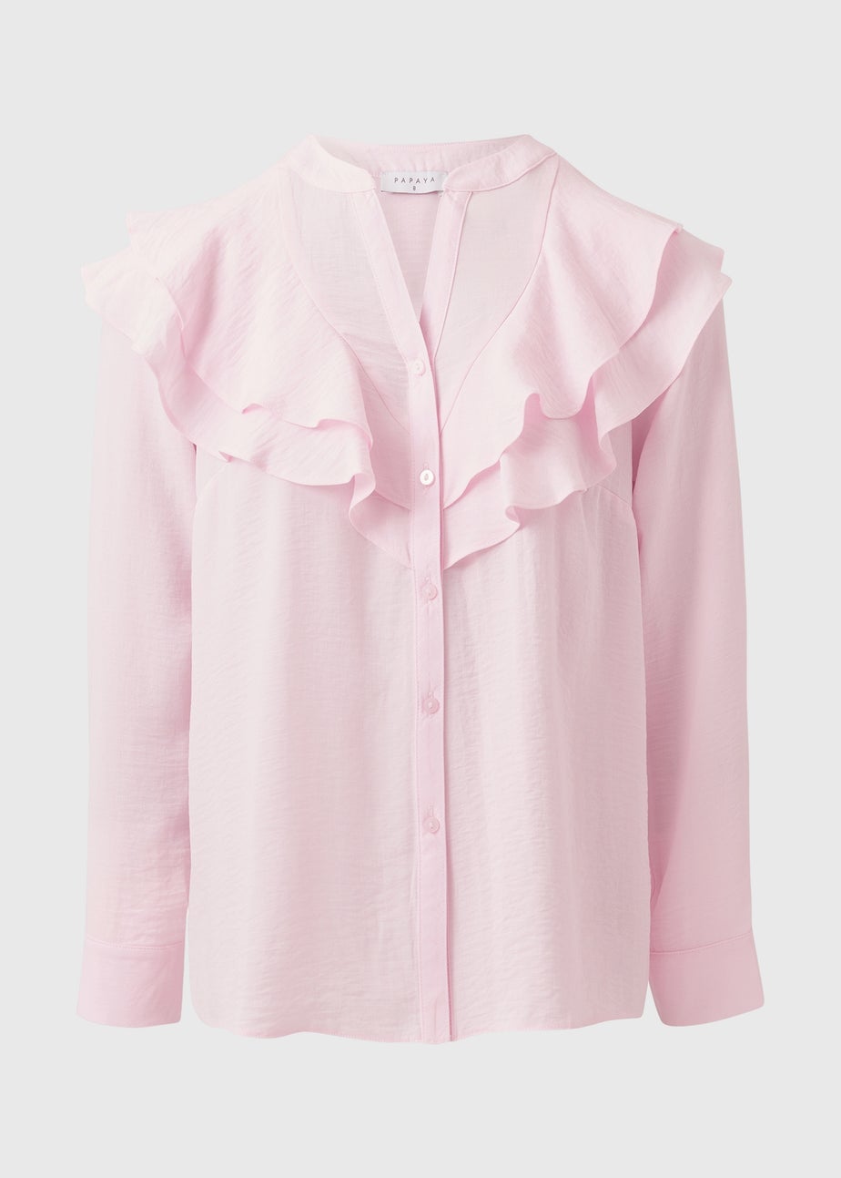 Pink Double Ruffle Blouse