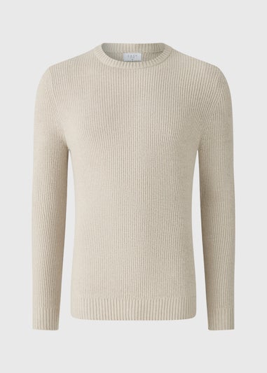 Ecru Long Sleeve Crew Neck Jumper