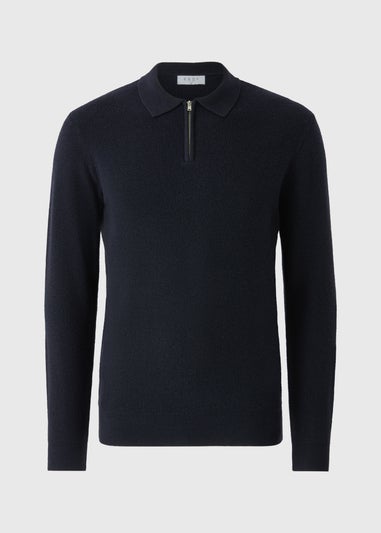 Navy Smart Rib Polo Shirt