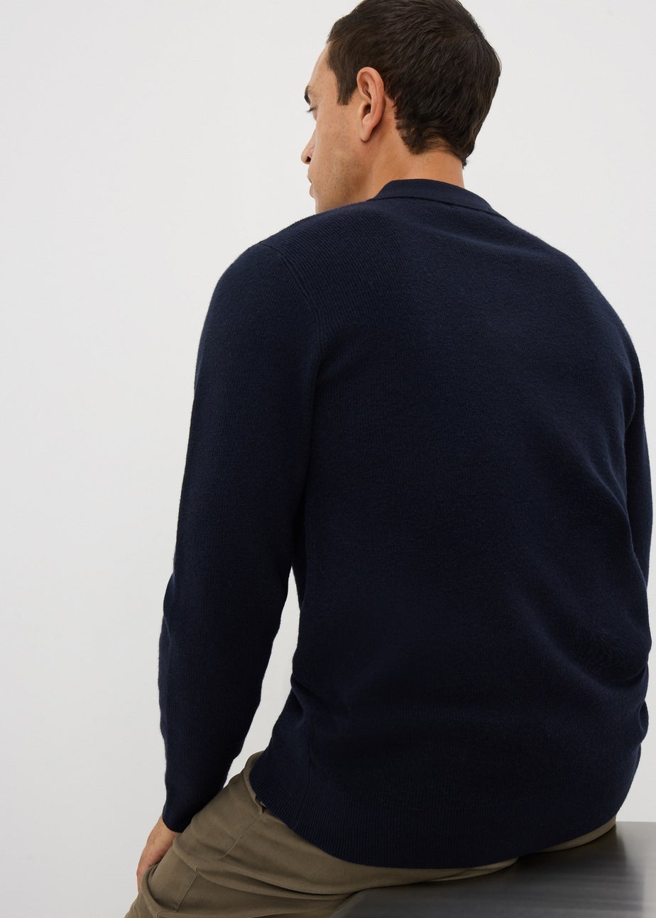 Navy Smart Rib Polo Shirt