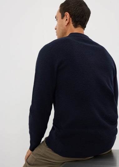 Navy Smart Rib Polo Shirt