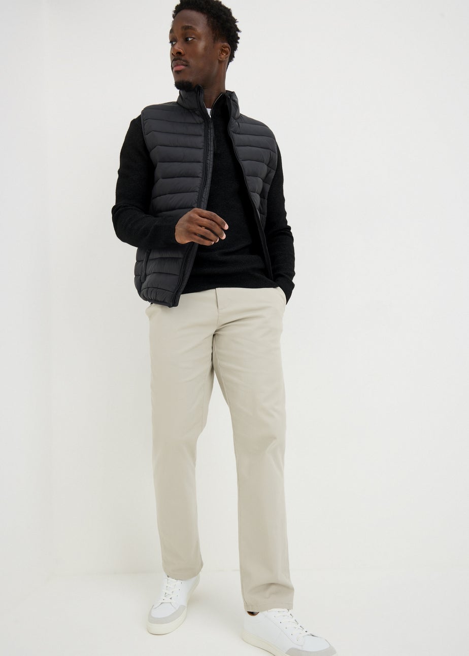 Black Smart Ribbed 1/4 Zip Jumper