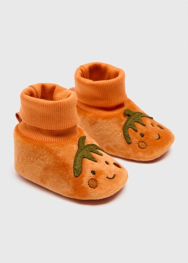 Baby Orange Pumpkin Sock Boots (Newborn-18mths)