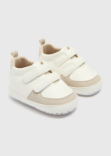 Baby White Double Strap Trainers (Newborn-18mths)