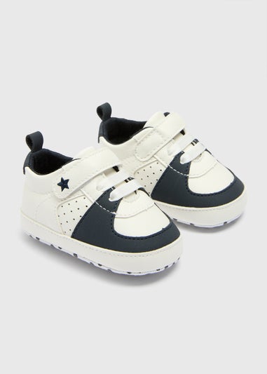 Baby Navy Retro Trainers (Newborn-18mths)