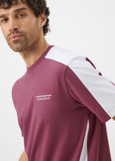 Burgundy Cut & Sew T-Shirt