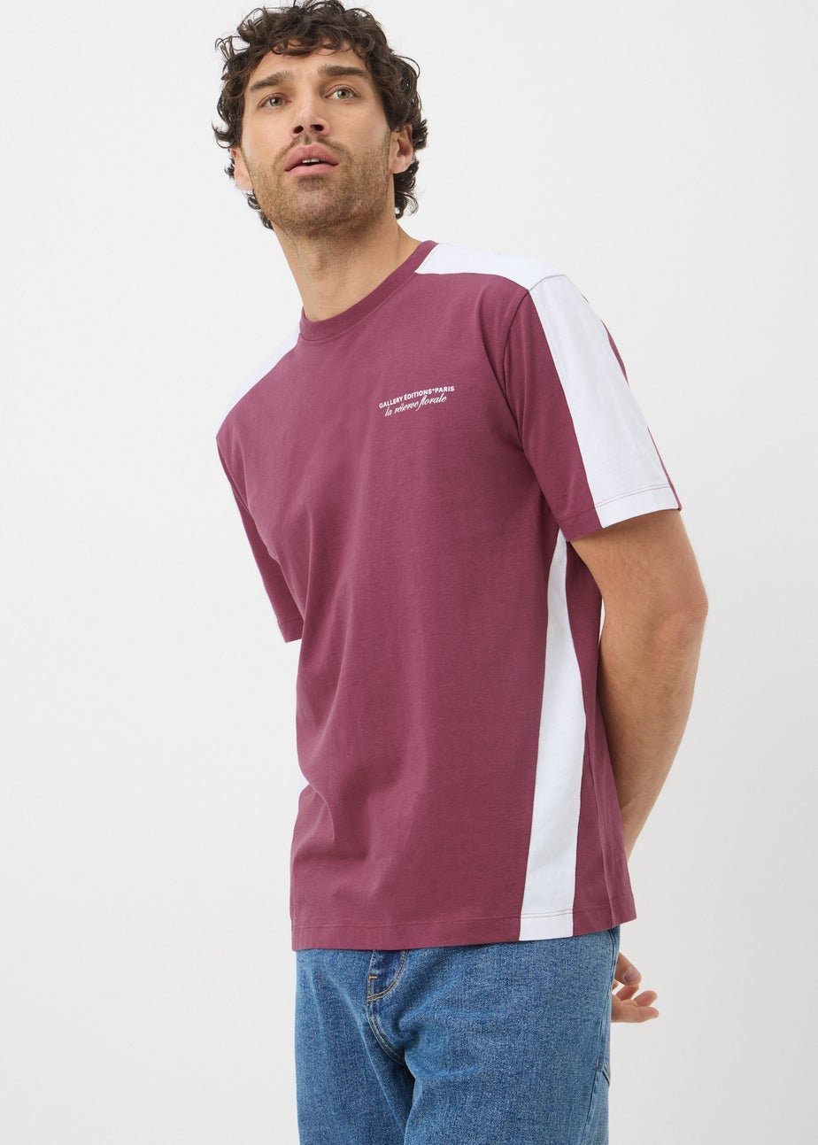 Burgundy Cut & Sew T-Shirt