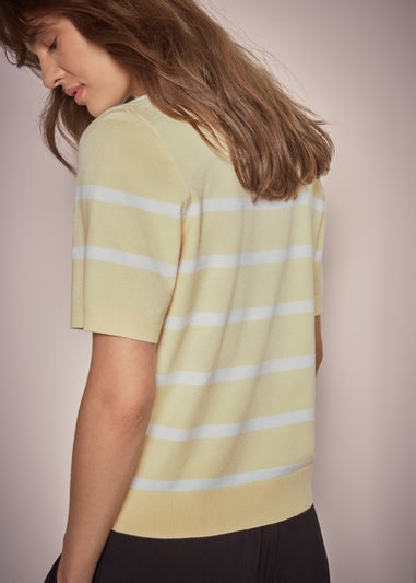Et Vous Yellow Stripe Knit T-Shirt