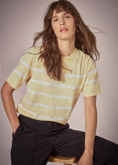 Et Vous Yellow Stripe Knit T-Shirt