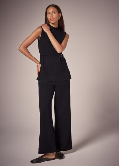 Et Vous Black High Neck Belted Co Ord Tunic
