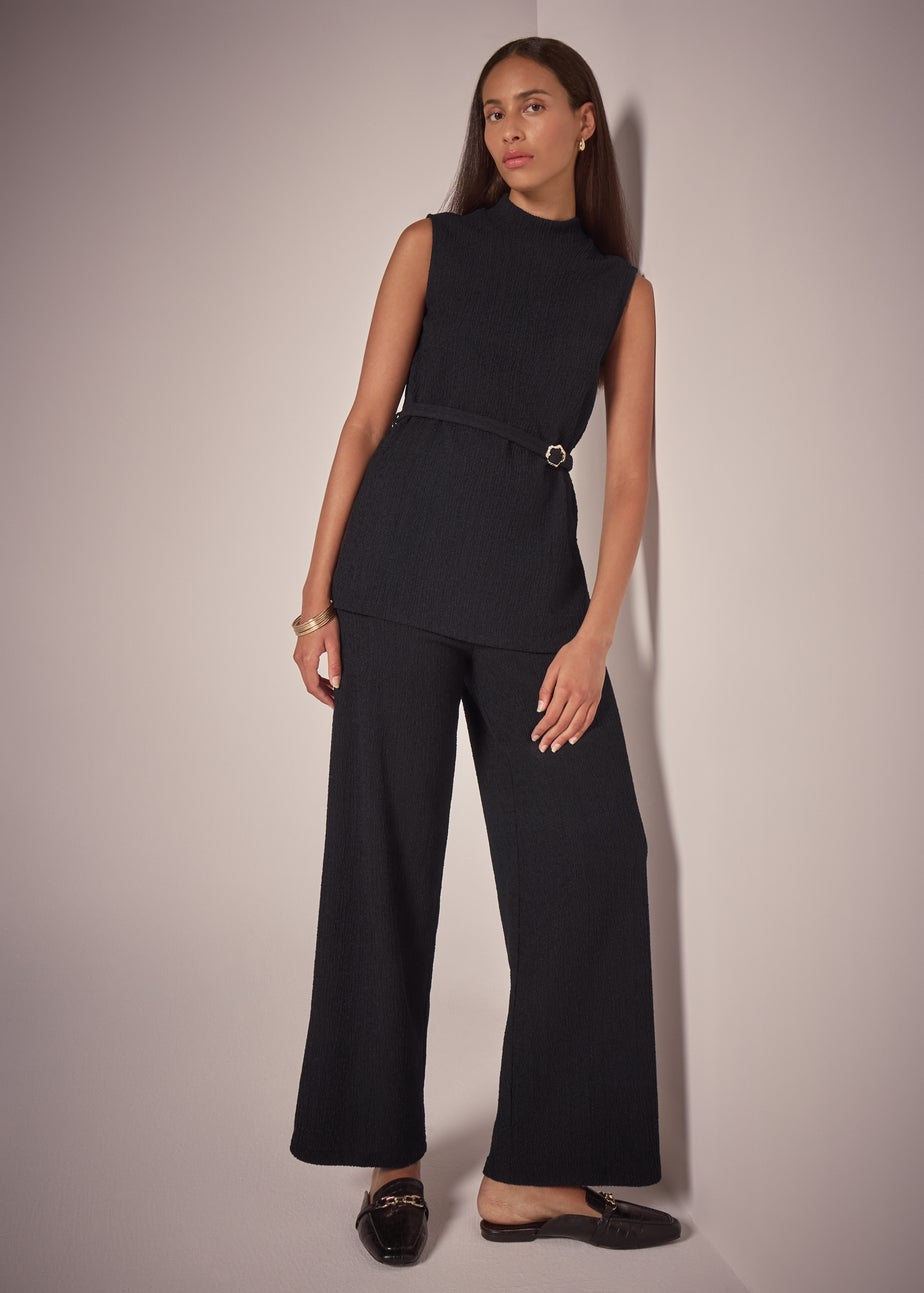 Black Pique Co Ord Trousers