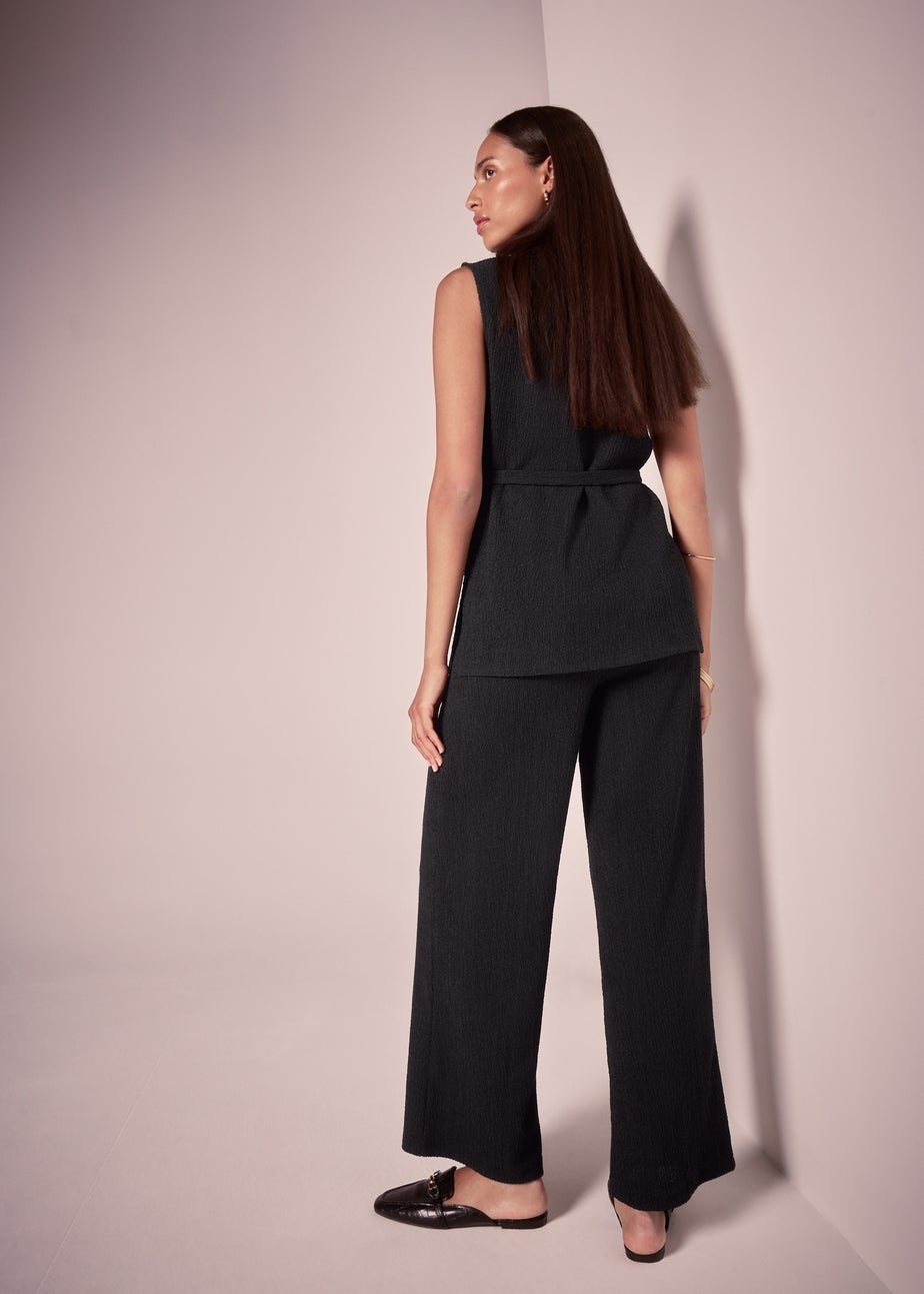 Black Pique Co Ord Trousers