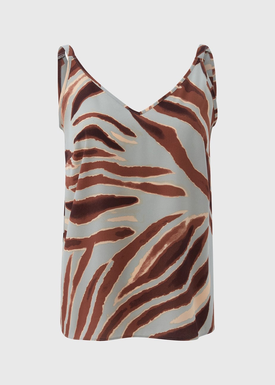 Et Vous Sage Zebra Cami Top