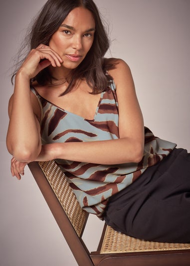 Et Vous Sage Zebra Cami Top