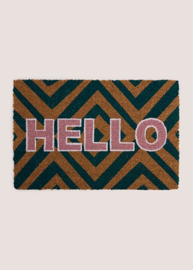 Geometric Hello Door Mat
