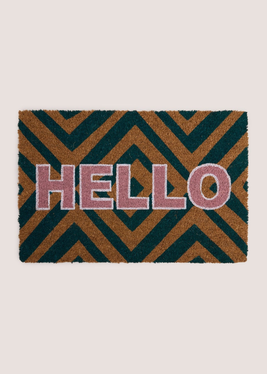 Geometric Hello Door Mat
