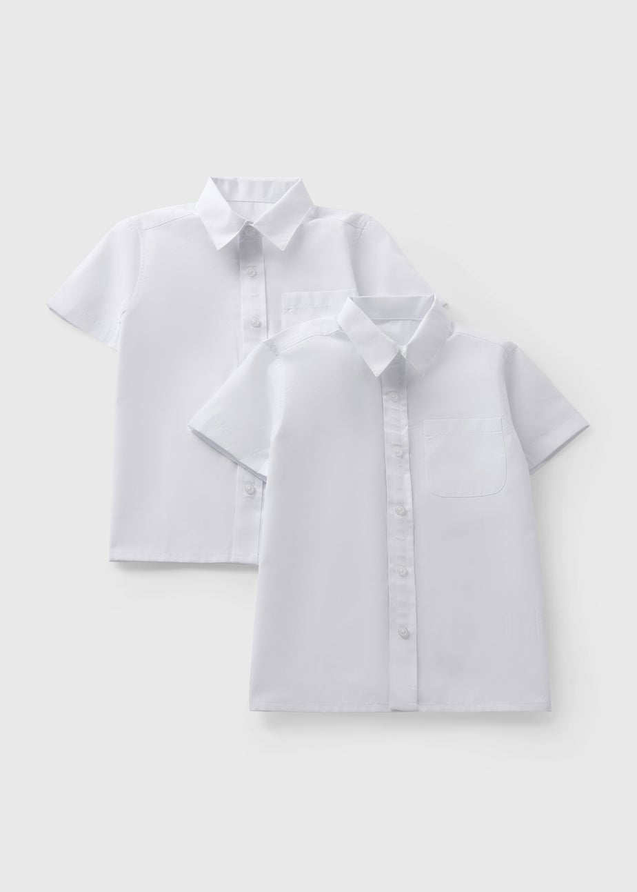 2 Pack Boys White Easy Dressing Shirts (4-16yrs)