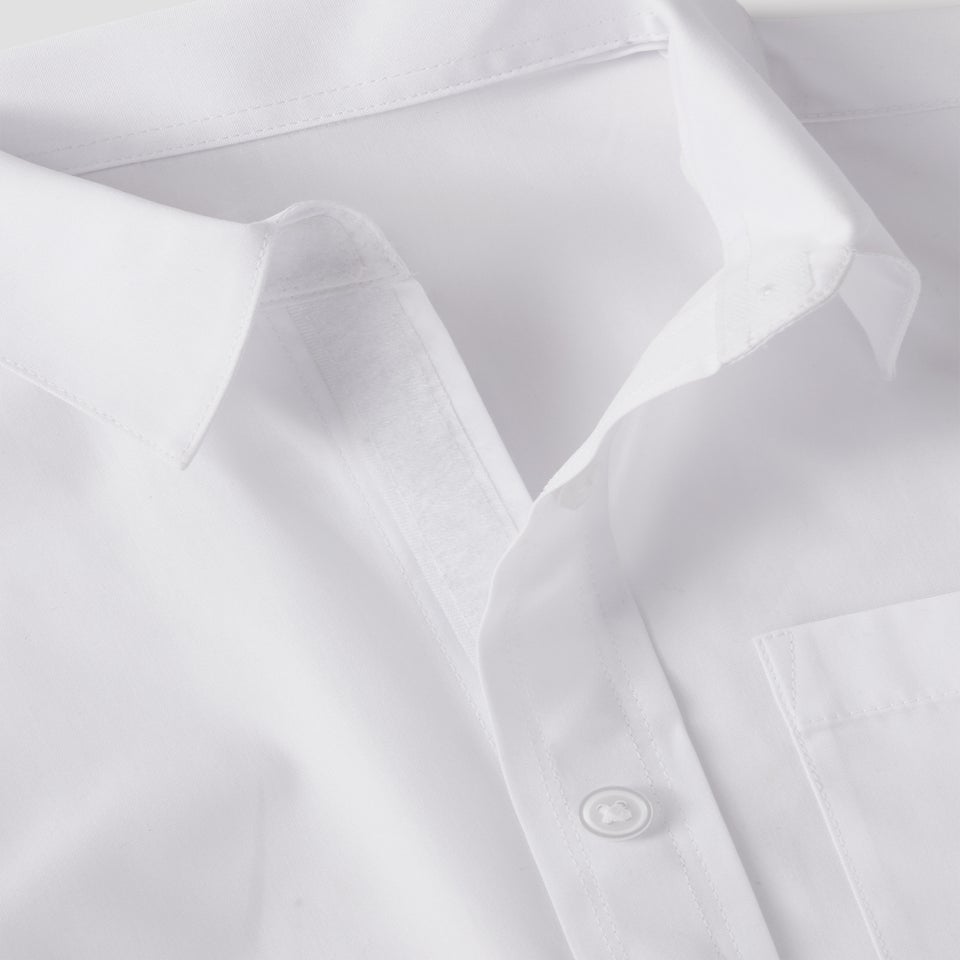 2 Pack Boys White Easy Dressing Long Sleeved Shirts (4-16yrs)