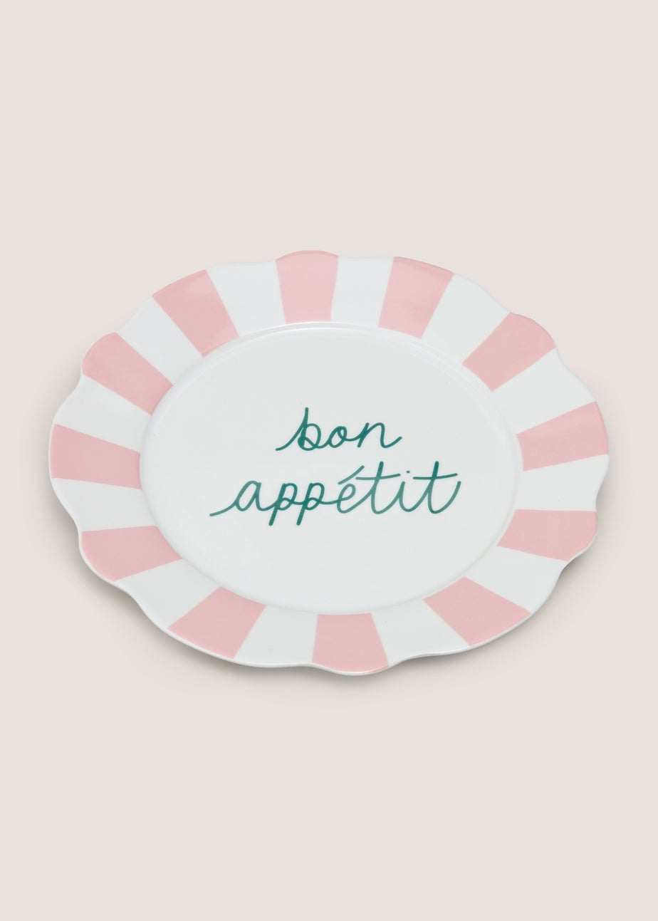 Pink Bon Appetit Dinner Plate