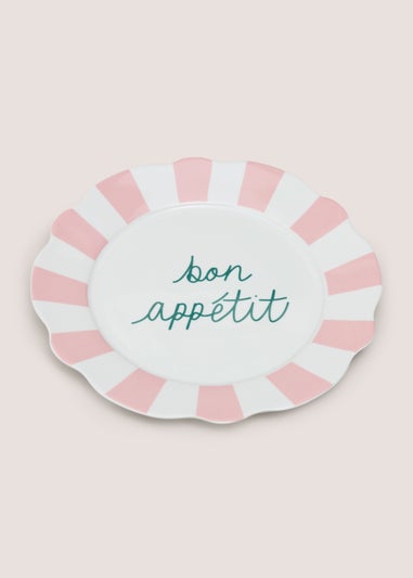 Pink Bon Appetit Dinner Plate