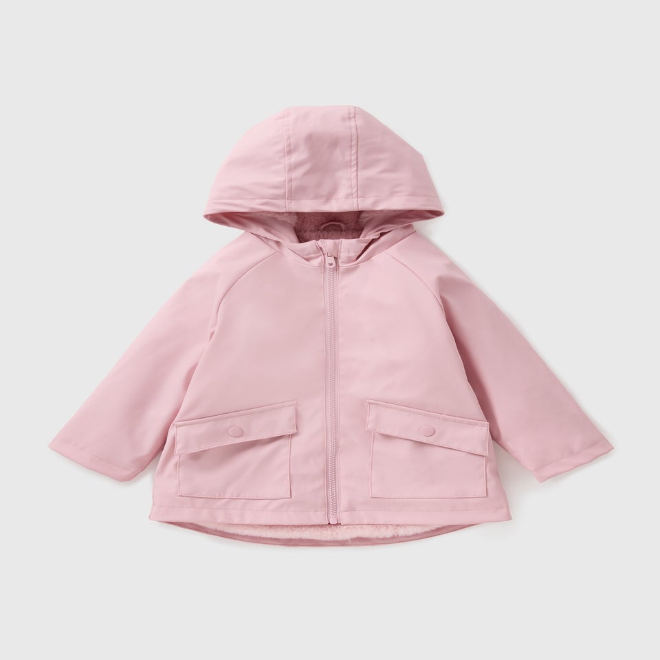 Girls Pink Matt Mac Coat (1-7yrs)