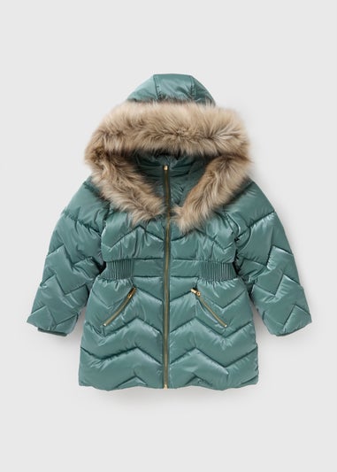 Girls Teal Showerproof Padded Coat (7-15yrs)