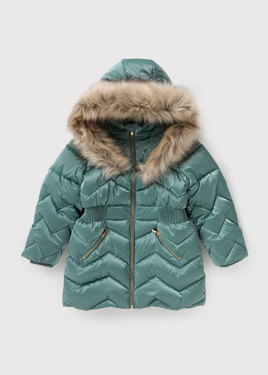 Girls Teal Showerproof Padded Coat (7-15yrs)