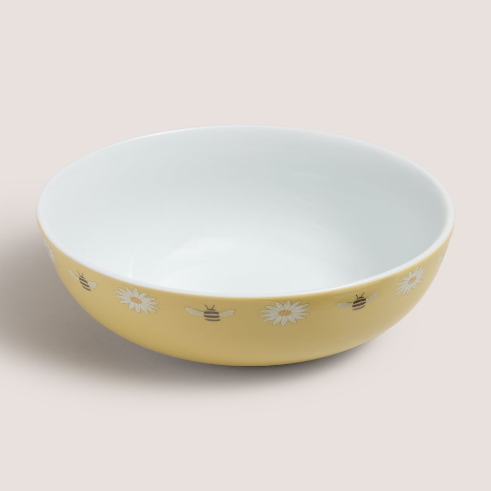 Yellow Bee Daisy Bowl