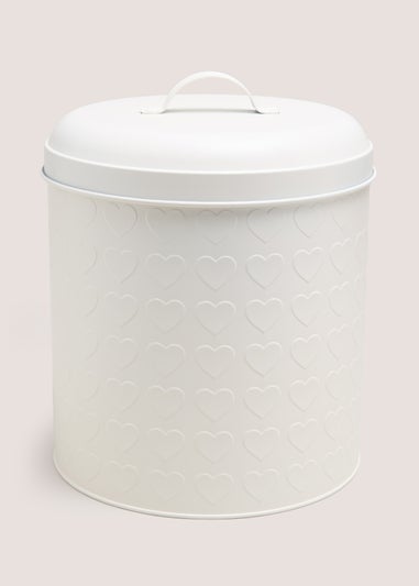 White Heart Embossed Bread Bin