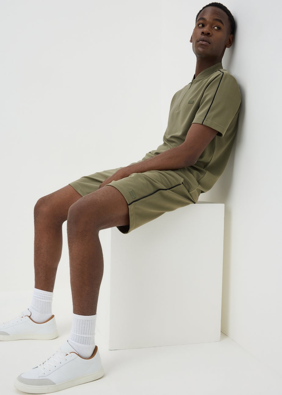 Khaki Grandad Co Ord Shorts