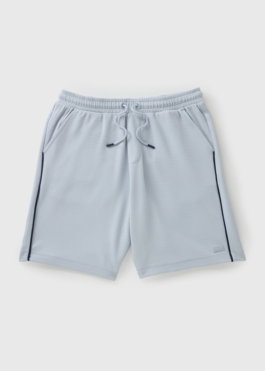 Light Blue Textured Grandad Co Ord Shorts