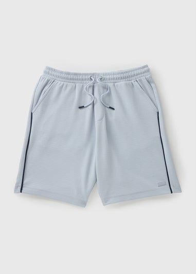 Light Blue Textured Grandad Co Ord Shorts