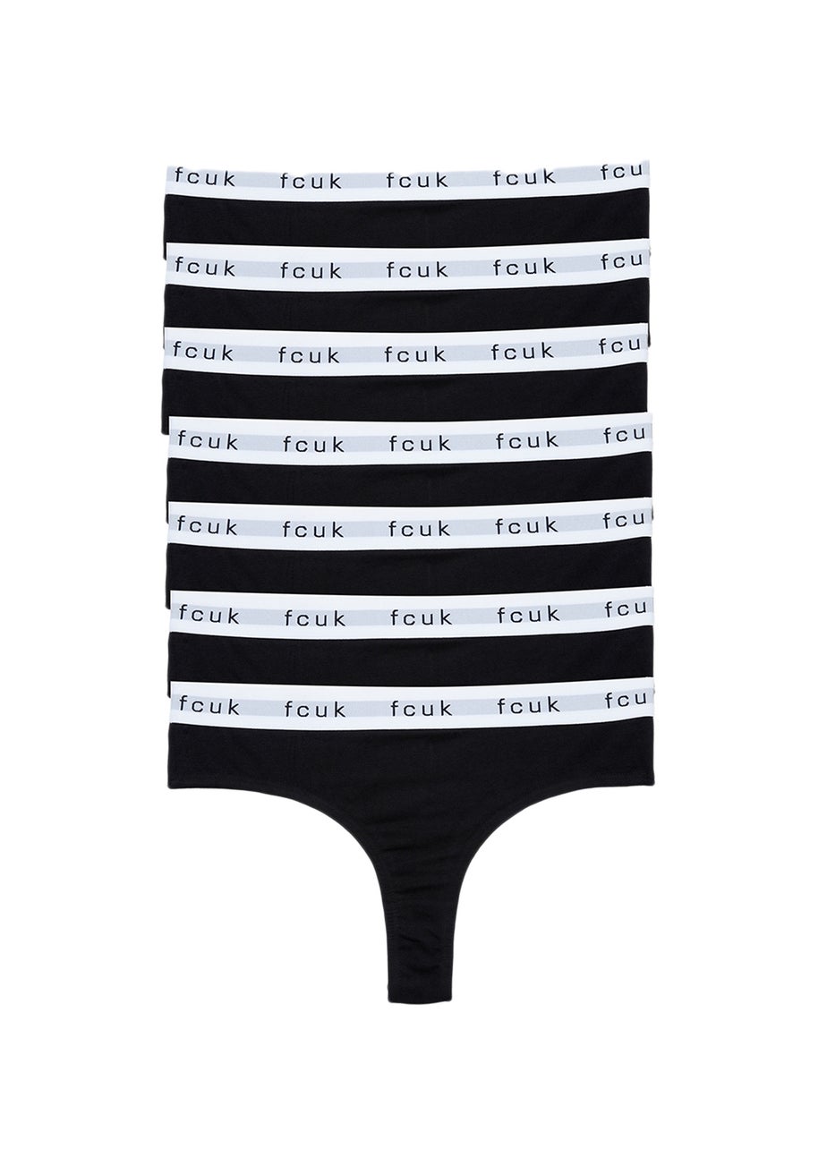 French Connection White 7 Pack Cotton Ladies Thongs