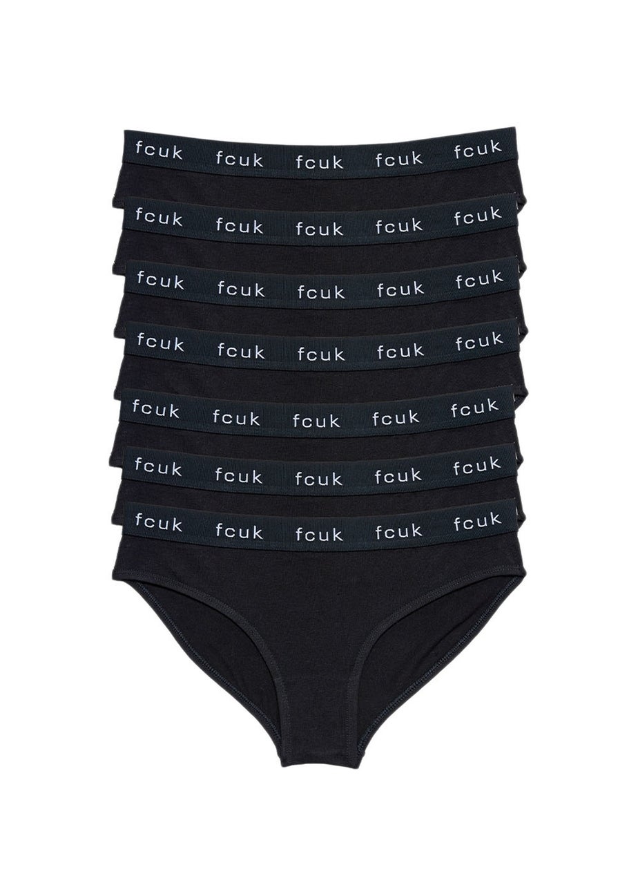French Connection Black 7 Pack Cotton Ladies Briefs