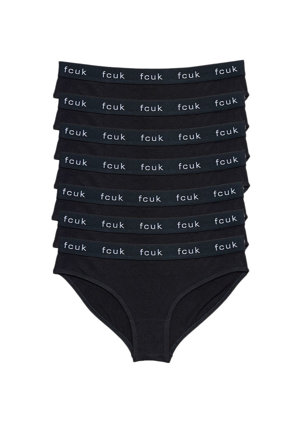 French Connection Black 7 Pack Cotton Ladies Briefs