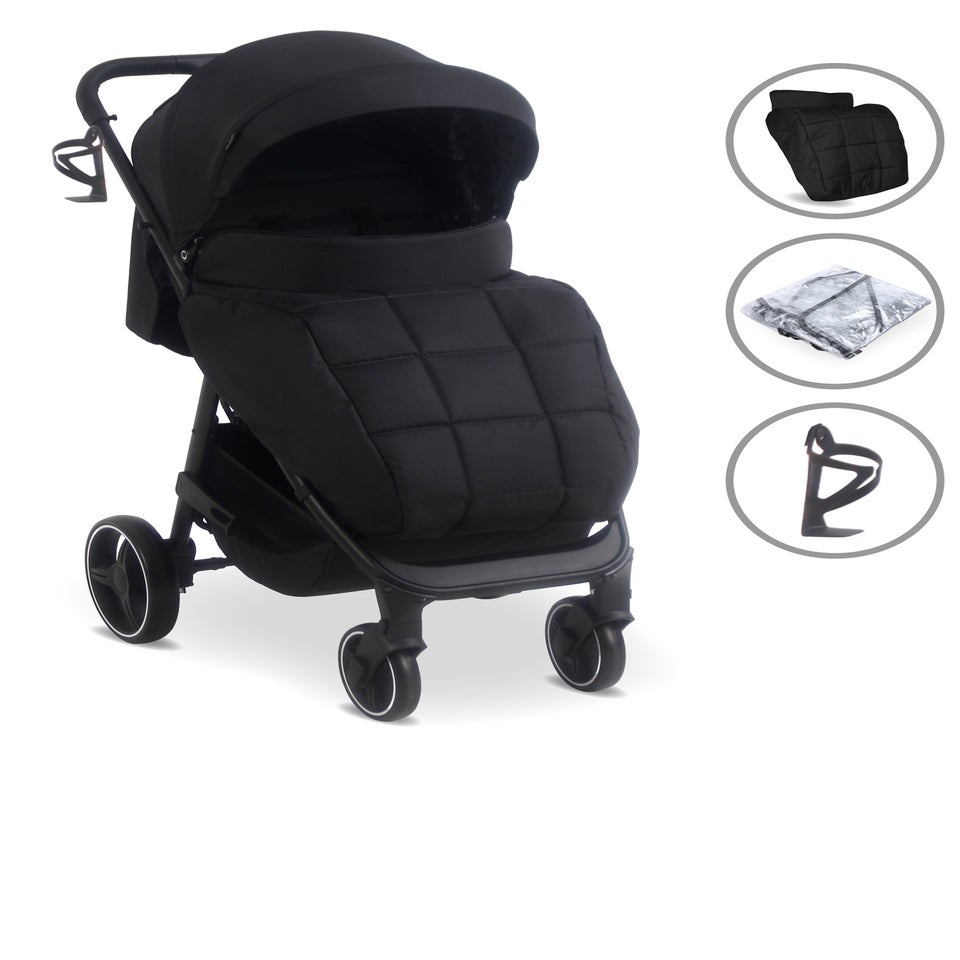 My Babiie Black Leopard Print Dani Dyer Pushchair