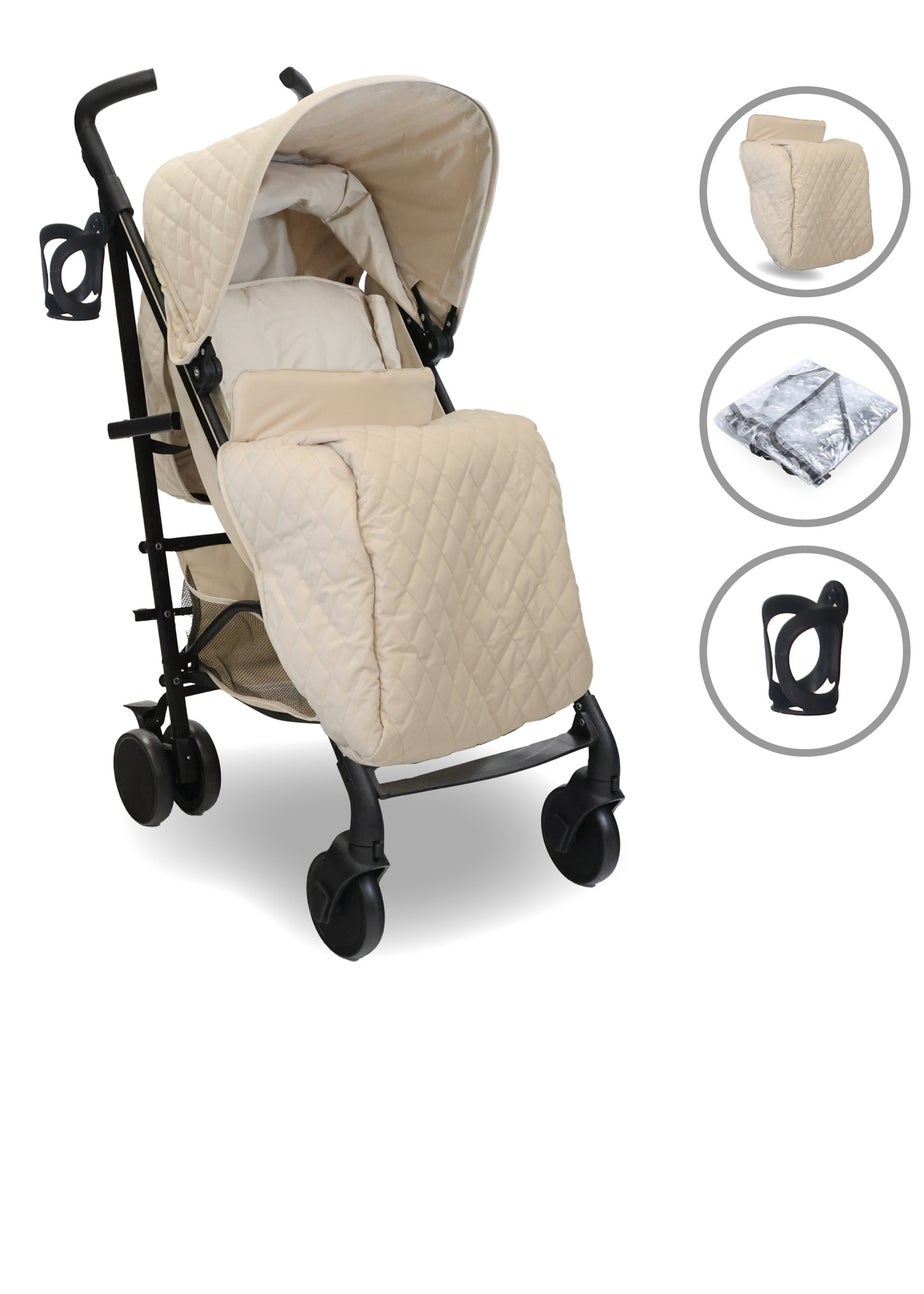 My Babiie Cream Dani Dyer Quilted Lightweight Stroller