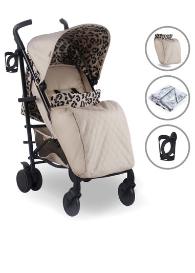 My Babiie Cream Leopard Print Dani Dyer Fawn Lightweight Stroller