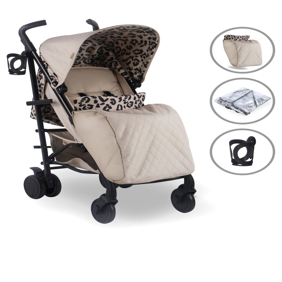 My Babiie Cream Leopard Print Dani Dyer Fawn Lightweight Stroller